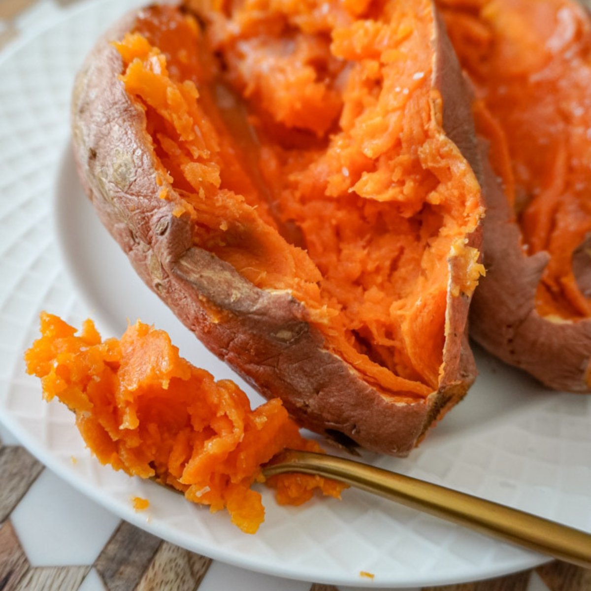 The Perfect Baked Microwave Sweet Potato