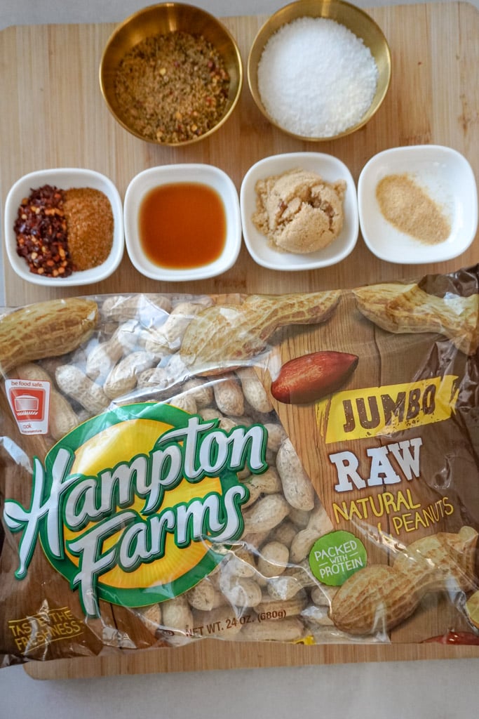 ingredients for cajun boiled peanuts