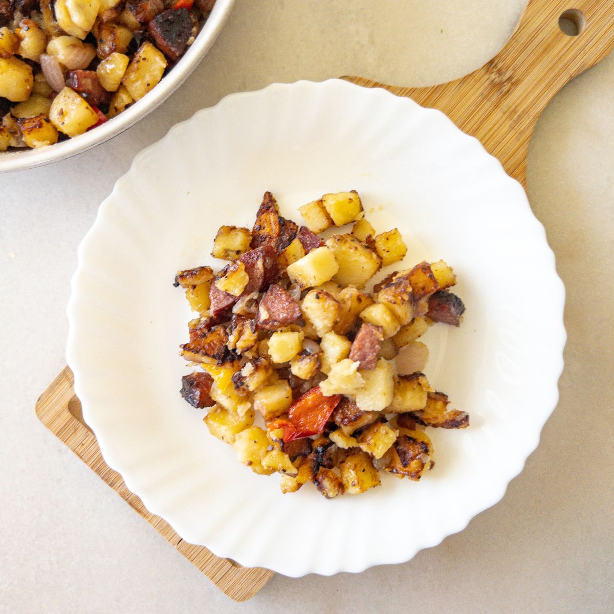 Skillet Fried Potatoes with Smoked Sausage