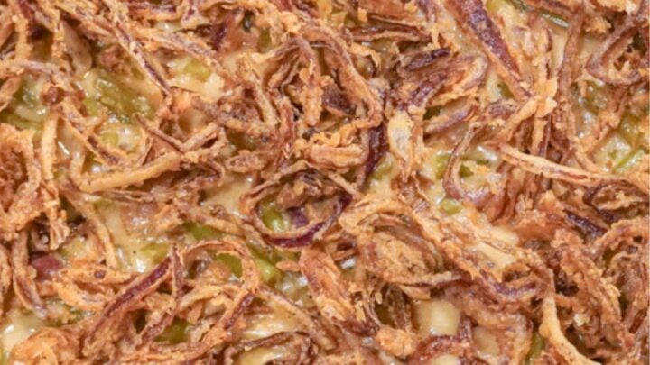 close up view of french fried onions