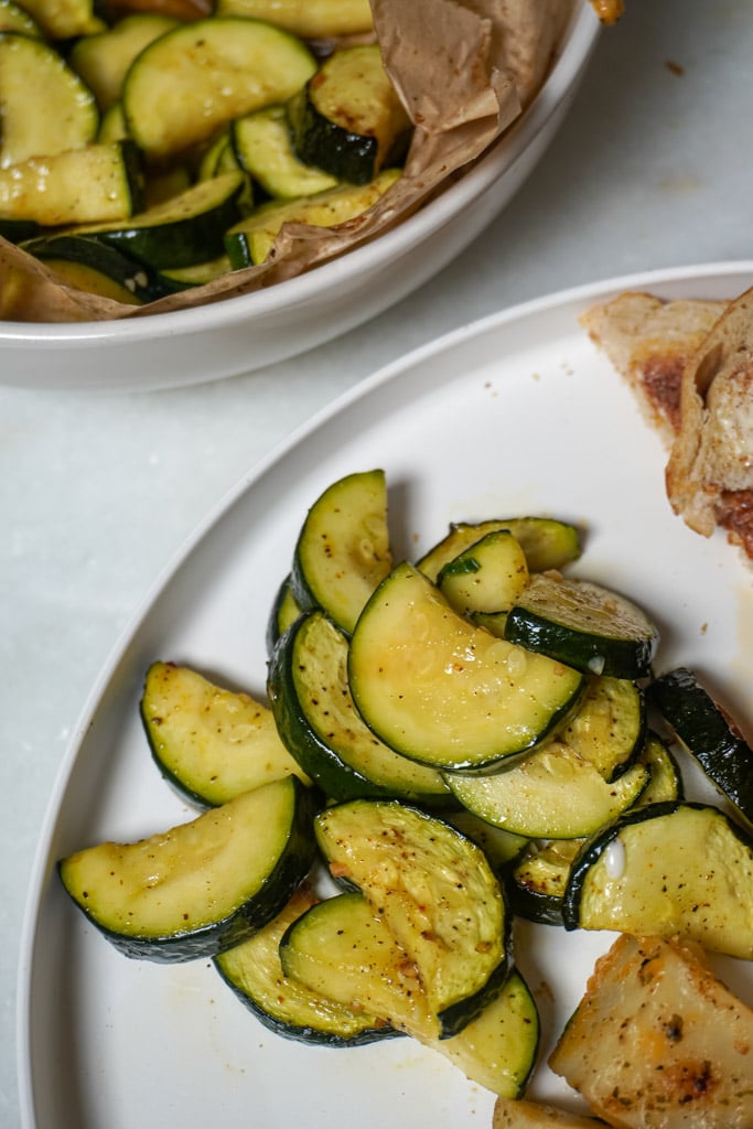 plated air fried zucchini