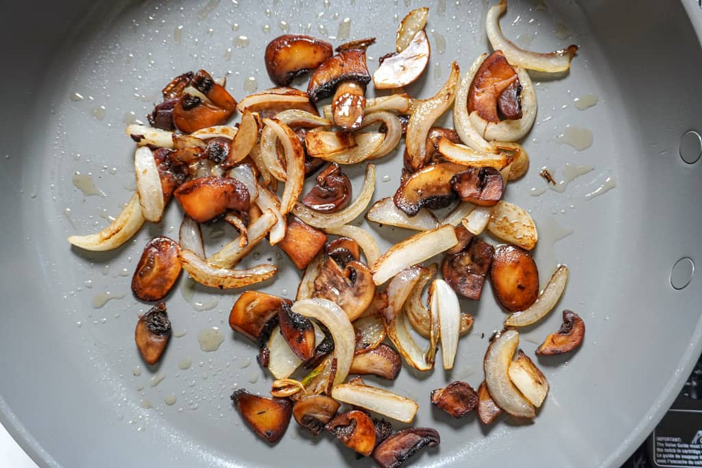 sauteed mushrooms and onions for hash brown recipe
