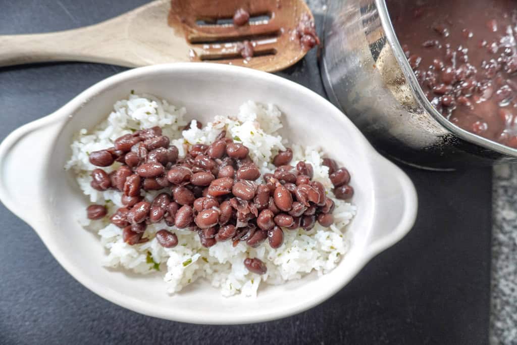 black beans over rice