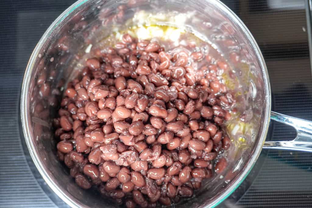 a pot of black beans